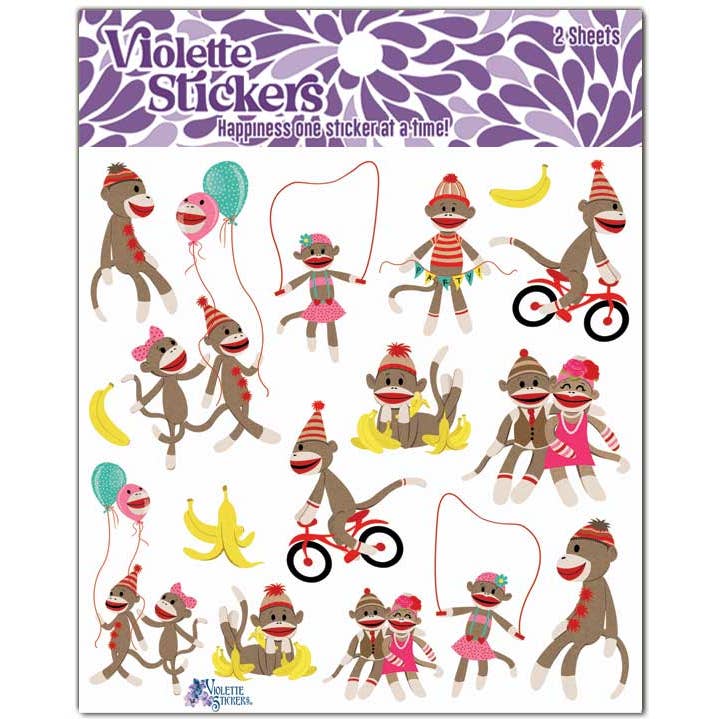Sock Monkey and Friends Sticker Pack
