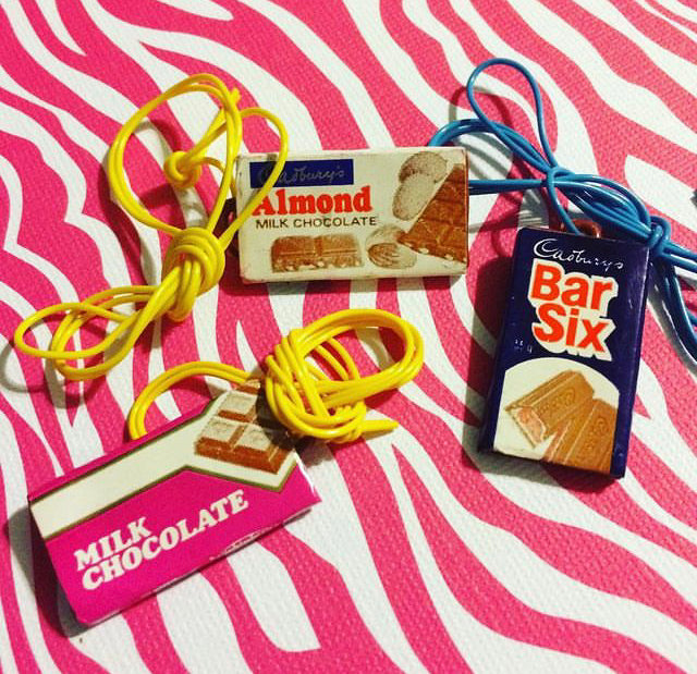 Vintage Chocolate Candy Bar Toy Necklace Lot of 3