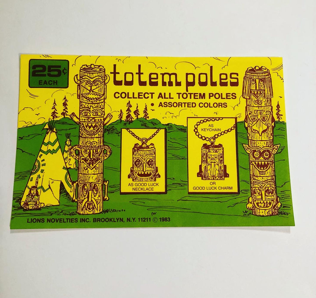 1983 Totem Poles Gumball Toy Sign