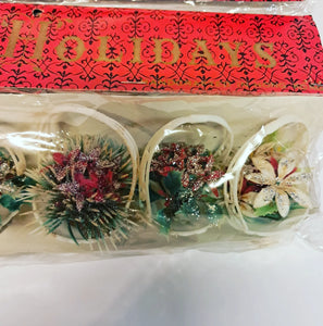 Vintage Christmas Plastic Floral Baskets