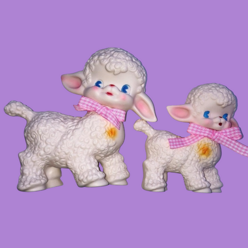 Retro Inspired Rubber Squeak Lamb Choice of Size