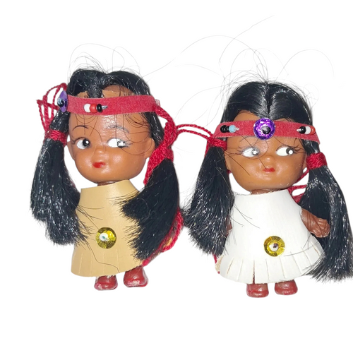 Adorable Vintage Liddle Kiddle Clone Native American Dolls