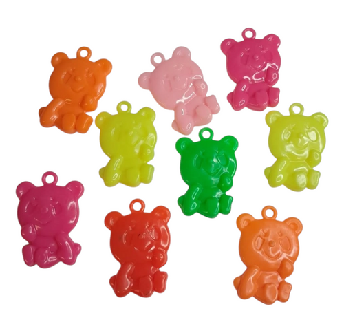 8 pcs Colorful Vintage Teddy Bear Charms