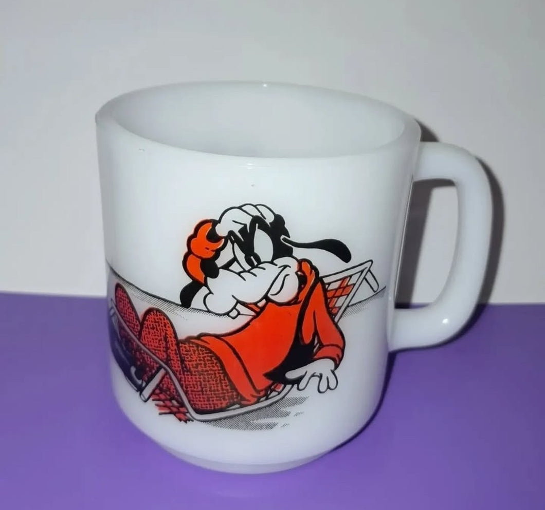 Vintage Milk Glass Goofy Mug