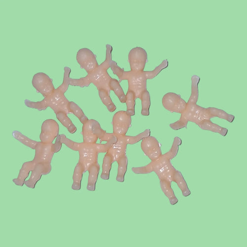 3 pcs Tiny Vintage Plastic Gumball Babies