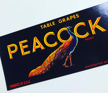 Load image into Gallery viewer, Unused Peacock Fruit Crate Label