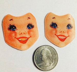 Unused Mid Century Doll Face Flicker Card