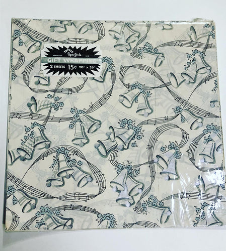 Mid Century Tuttle Paper Wedding Bells Gift Wrap Wrapping Paper