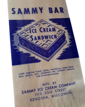 Load image into Gallery viewer, 1950’s NOS Sammy Ice Cream Bar Glassine Wrapper