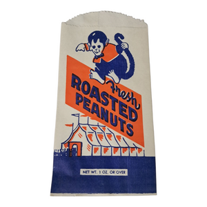 1950’s Unused Roasted Peanuts Bag with Monkey