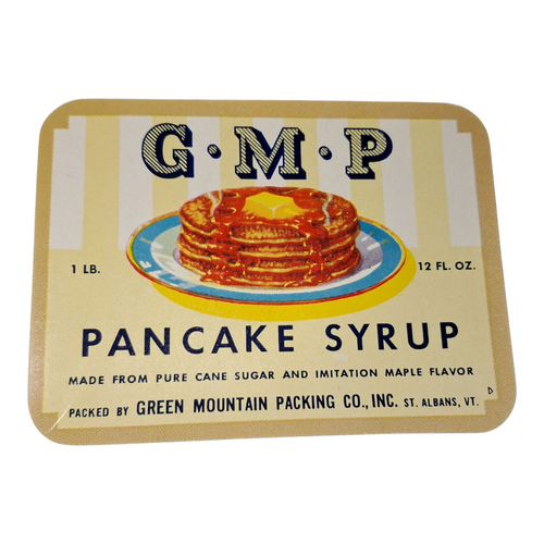 Unused Mid Century Pancake Syrup Label