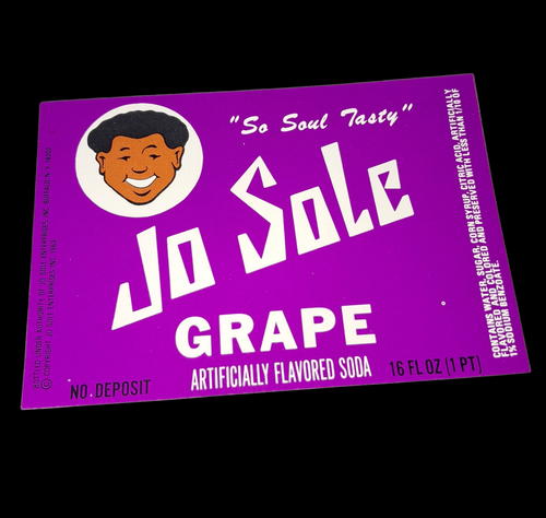 1969 Jo Sole Grape Soda Label OJ Simpson