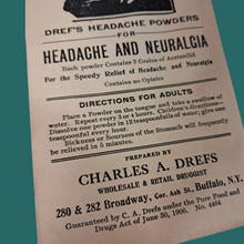 Load image into Gallery viewer, 1900's Dref's Empty Headache Powders Envelope