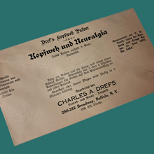 Load image into Gallery viewer, 1900's Dref's Empty Headache Powders Envelope