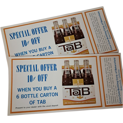 1960s Unused Tab Cola Coupon