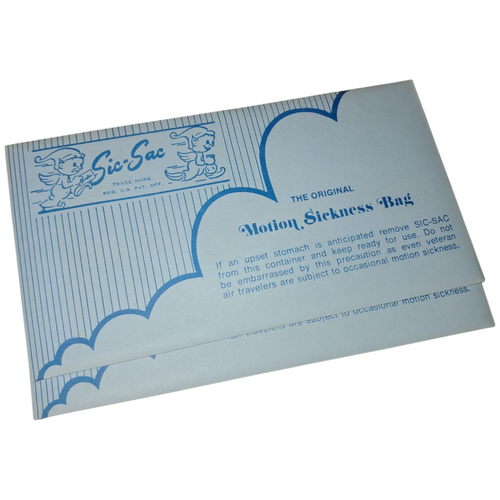 Unused Motion Sickness Barf Bag