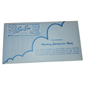 Unused Motion Sickness Barf Bag