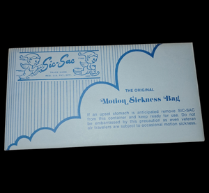 Unused Motion Sickness Barf Bag
