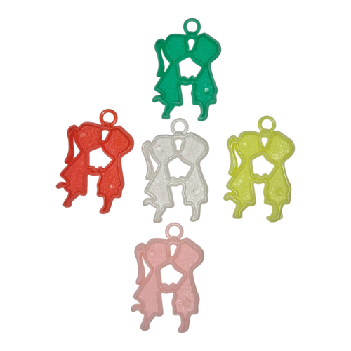 10pcs Vintage Kissing Kids Plastic Charms