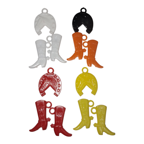 Western Theme 3 pc Set of Plastic Charms
