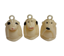 Load image into Gallery viewer, 1960s See Hear Speak No Evil Monkey Charms Set
