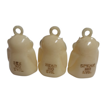 Load image into Gallery viewer, 1960s See Hear Speak No Evil Monkey Charms Set