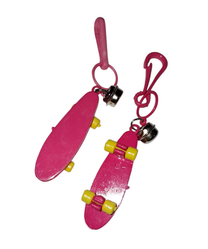 1980's Pink Skateboard Bell Clip Charm