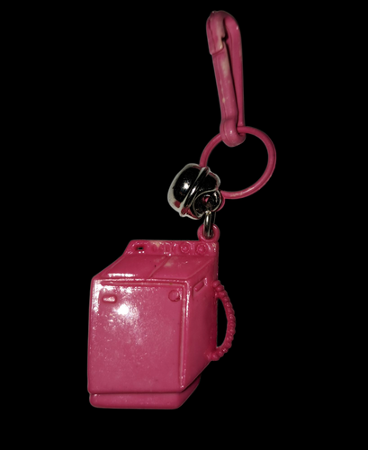 Vintage Pink Washing Machine Bell Clip Charm
