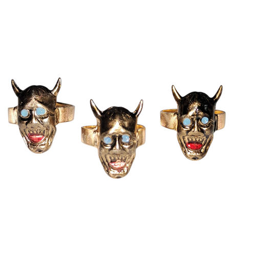Mid Century OniMask Devil Head Gumball Ring