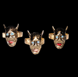Mid Century OniMask Devil Head Gumball Ring