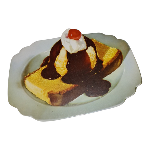 1950’s Cardboard Die Cut Hot Fudge Sundae Cake Diner Sign