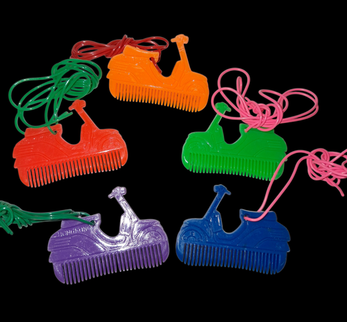 Vintage Colorful Moped Comb Necklace