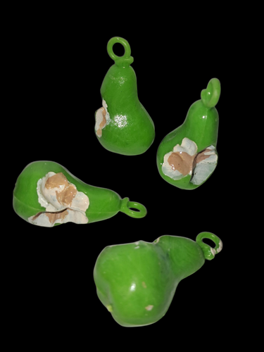 2pcs Hard Plastic Pear Charms