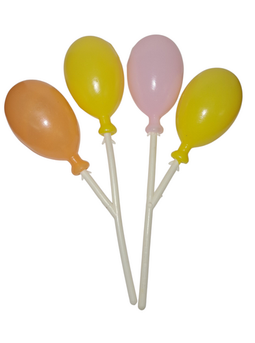 2 pcs Vintage Plastic Balloons Cake Decorations