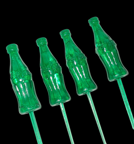 4pcs Green Coca Cola Bottle Cake Picks