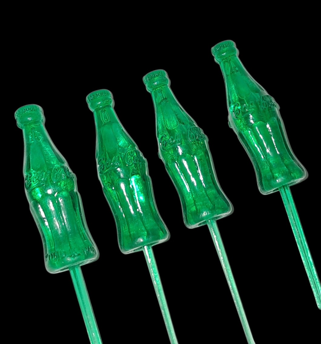 4pcs Green Coca Cola Bottle Cake Picks