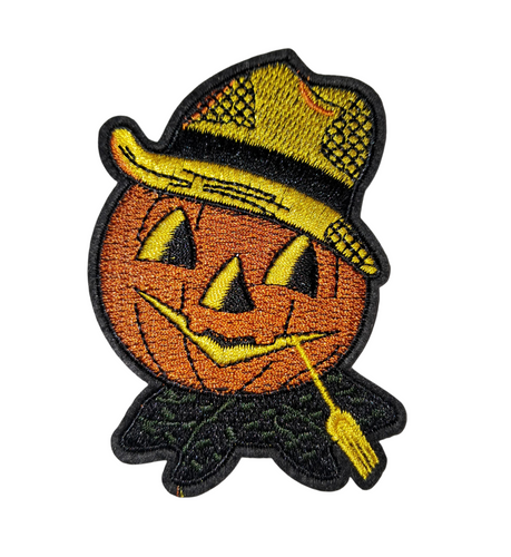 Retro Look Pumpkin Guy Iron On Patch