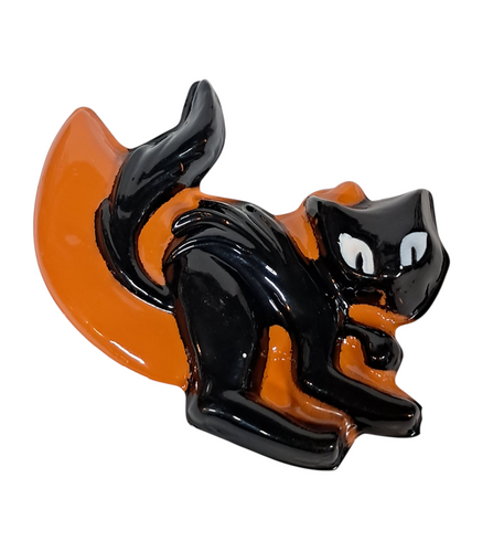 Plastic Halloween Black Cat on Moon Cake Topper