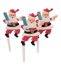 Load image into Gallery viewer, 8 pcs Retro Look Santa Holding Gift Cake Picks