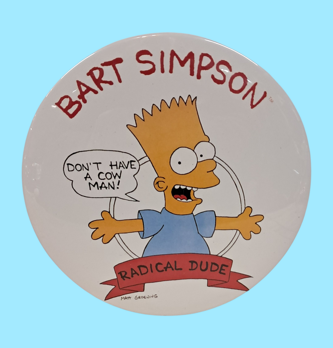 Giant Vintage Bart Simpsons Pinback Button