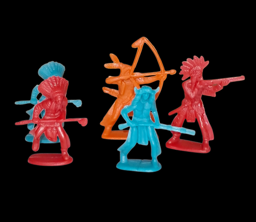 6 pcs Assorted Colorful Plastic Cowboys and Indians Toys