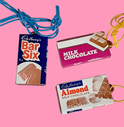 Vintage Chocolate Candy Bar Toy Necklace Lot of 3
