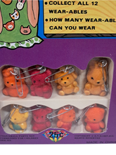 Load image into Gallery viewer, 1987 Wearable Flocked Animal Pins in Vending Box