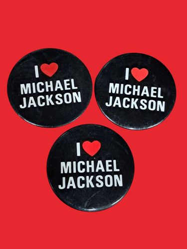 80s I Love Michael Jackson Pinback Button