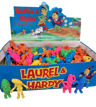 Load image into Gallery viewer, 1983 Laurel and Hardy Colorful Erasers Set of 4
