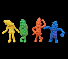 Load image into Gallery viewer, 1983 Laurel and Hardy Colorful Erasers Set of 4