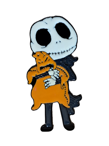 Jack Holding Oogie Doll Enamel Pin
