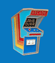 Load image into Gallery viewer, Retro Game Over Arcade Game Enamel Pin