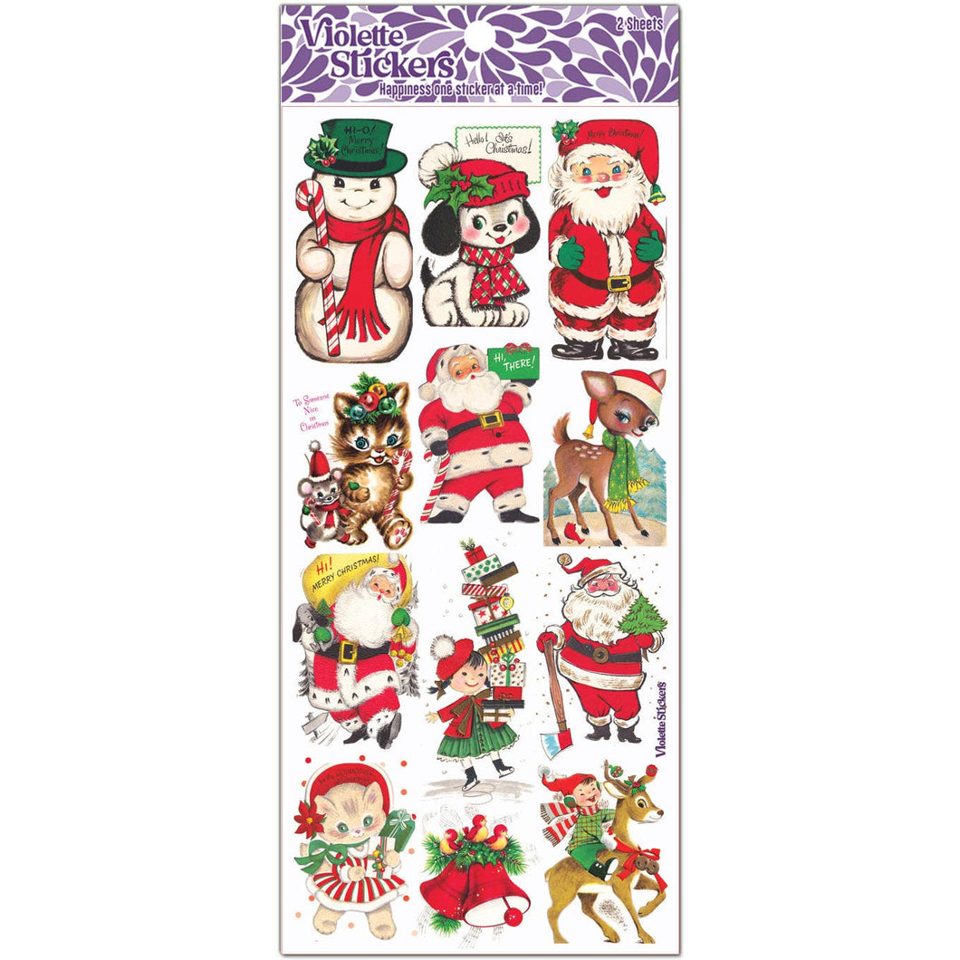 Retro Look Christmas Stickers Pack