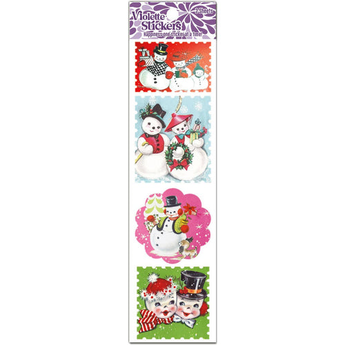 Retro 50's Look Snowman Stickers Pack